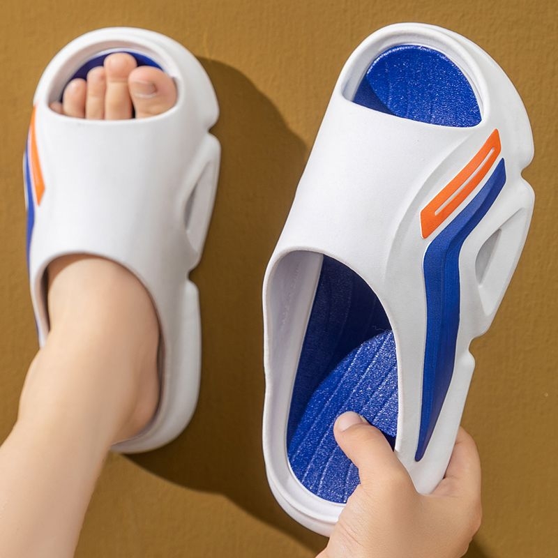 Unisex PVC papuče za unutarnju i vanjsku upotrebu, debela otporna potplata, prugasti uzorak, gornji dio PVC, film koža završna obrada