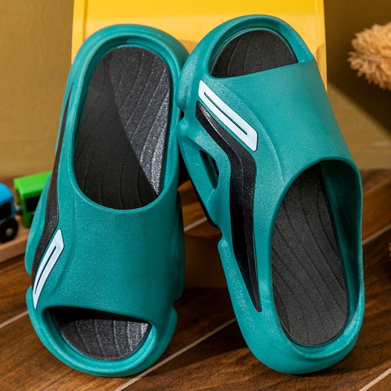 Unisex PVC papuče za unutarnju i vanjsku upotrebu, debela otporna potplata, prugasti uzorak, gornji dio PVC, film koža završna obrada
