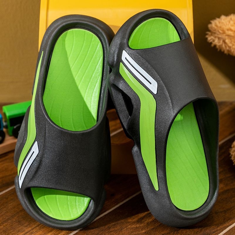 Unisex PVC papuče za unutarnju i vanjsku upotrebu, debela otporna potplata, prugasti uzorak, gornji dio PVC, film koža završna obrada