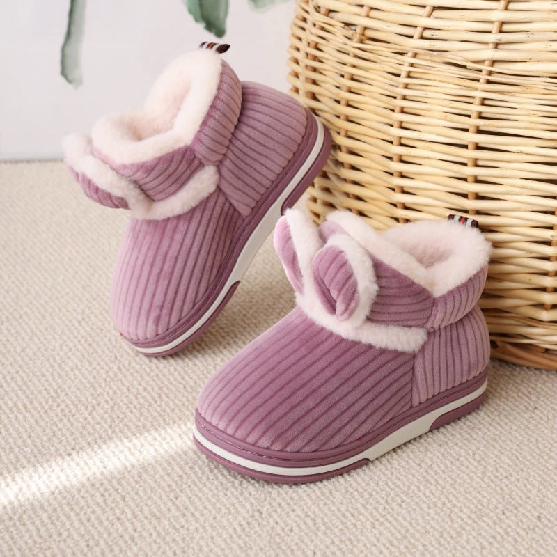 Téli gyerek plüss papucs, szuper puha velúr felsővel, TPR talppal, vastagított kialakítás, 1–16 éveseknek.