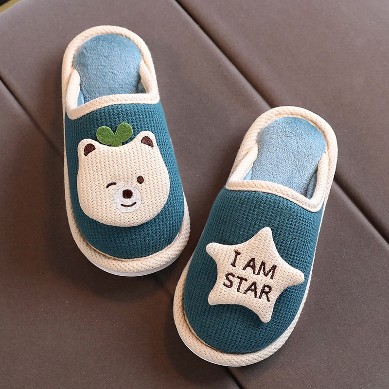 Dječje pamučne papuče s protukliznom PVC potplatom, zima, za uzrast 1–3 godine