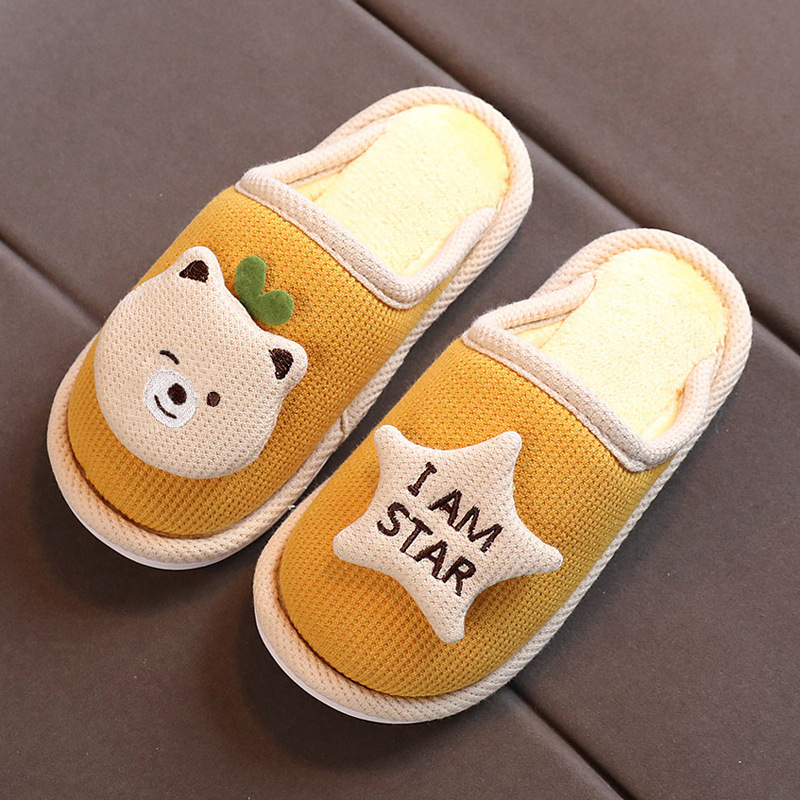 Dječje pamučne papuče s protukliznom PVC potplatom, zima, za uzrast 1–3 godine