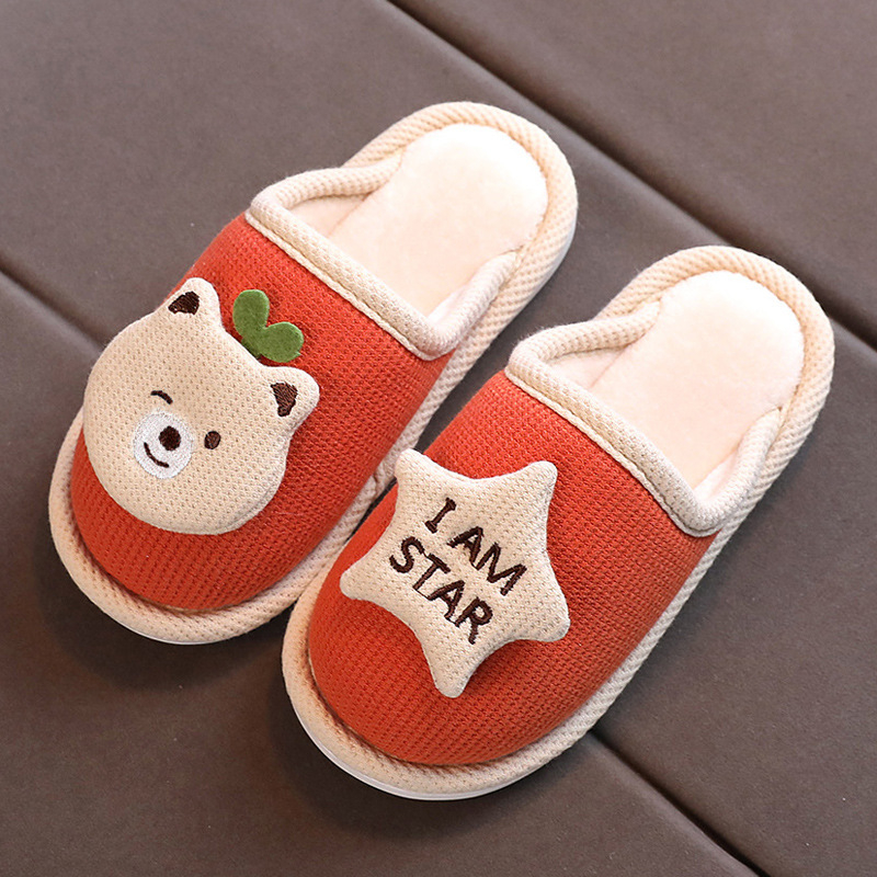 Dječje pamučne papuče s protukliznom PVC potplatom, zima, za uzrast 1–3 godine