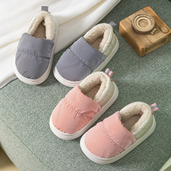 Dječje pamučne papuče za zimu, zatvorenim petama, vodootporne i protuklizne, debela mekana potplata, podstavljene fleeceom