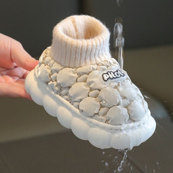 Gyerekek pamut papucsai, rajzfilmszerű stílus, pamut felső rész, PU talp, 1–3 éveseknek