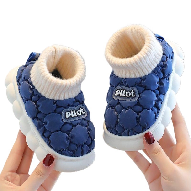 Gyerekek pamut papucsai, rajzfilmszerű stílus, pamut felső rész, PU talp, 1–3 éveseknek