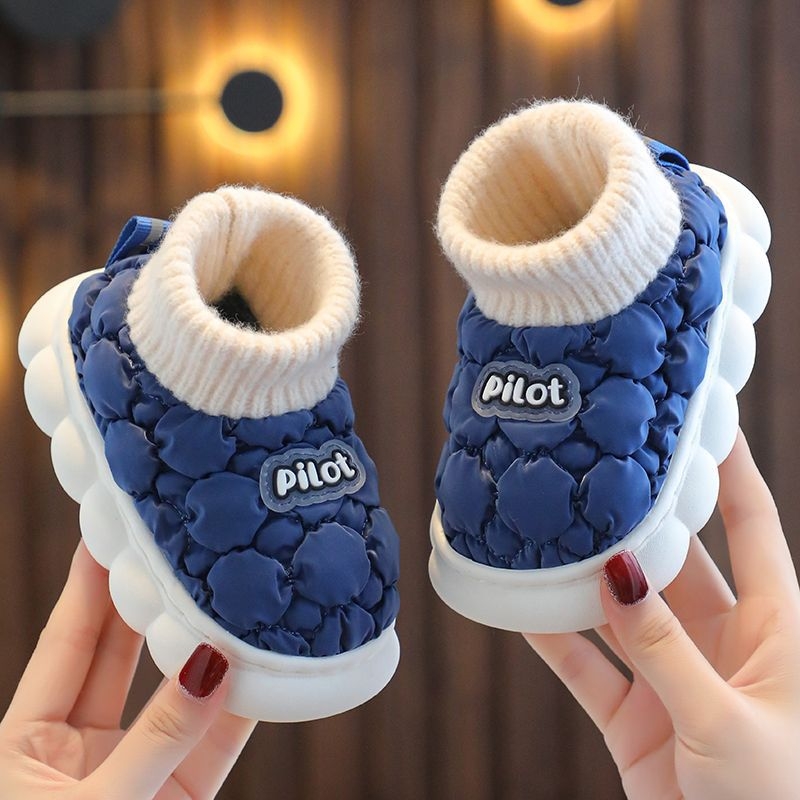 Gyerekek pamut papucsai, rajzfilmszerű stílus, pamut felső rész, PU talp, 1–3 éveseknek