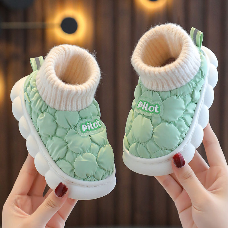 Gyerekek pamut papucsai, rajzfilmszerű stílus, pamut felső rész, PU talp, 1–3 éveseknek