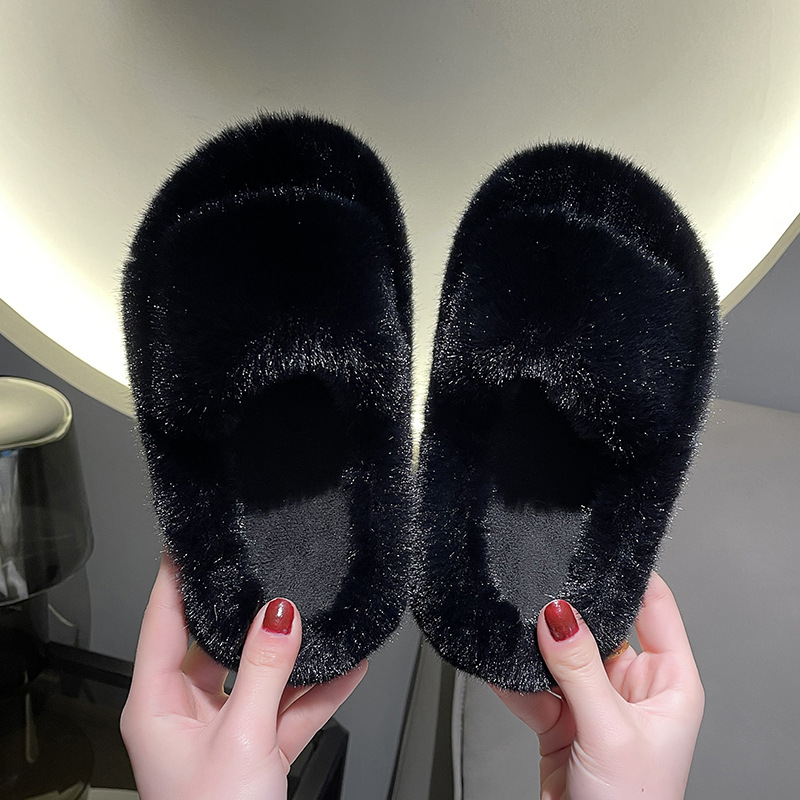 Gyerekeknek szóló plüss gyapjú papucs, uniszex, PVC talp, 4–16 éveseknek, tél-tavasz-ősz