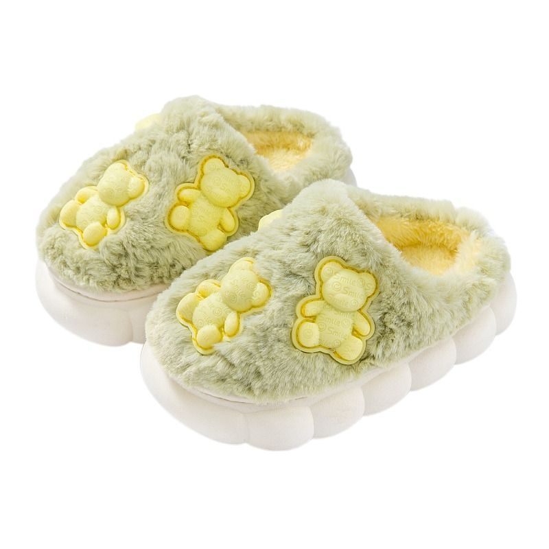 Csúszásbiztos gyerekpapucs 1–3 éveseknek, PVC talppal, aranyos beltéri papucs, melegen tartja a lábakat
