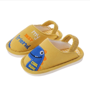 Gyerekeknek való beltéri papucsok 1–3 éveseknek, rajzfilm mintázat, hálós felsőrész, PVC talp