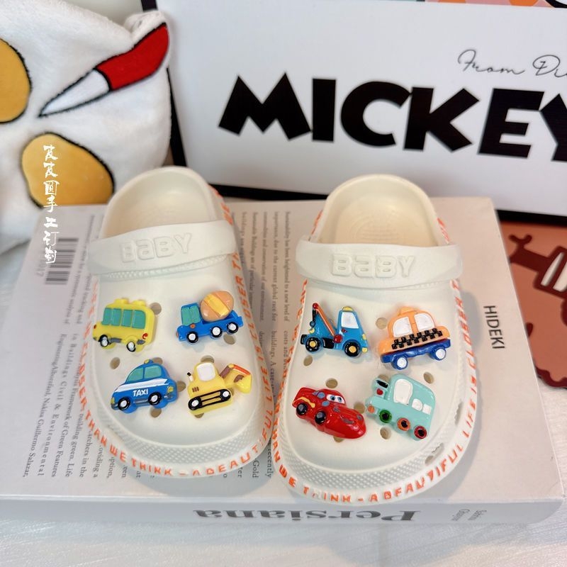 Gyerekek EVA papucs mérnöki autó mintával, 1-3 éveseknek, nyár