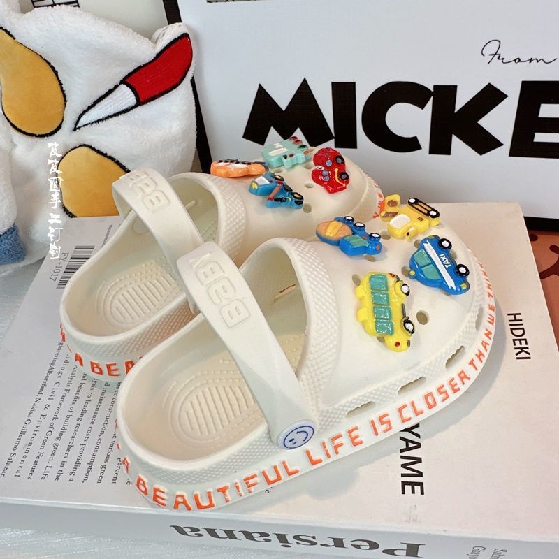 Gyerekek EVA papucs mérnöki autó mintával, 1-3 éveseknek, nyár