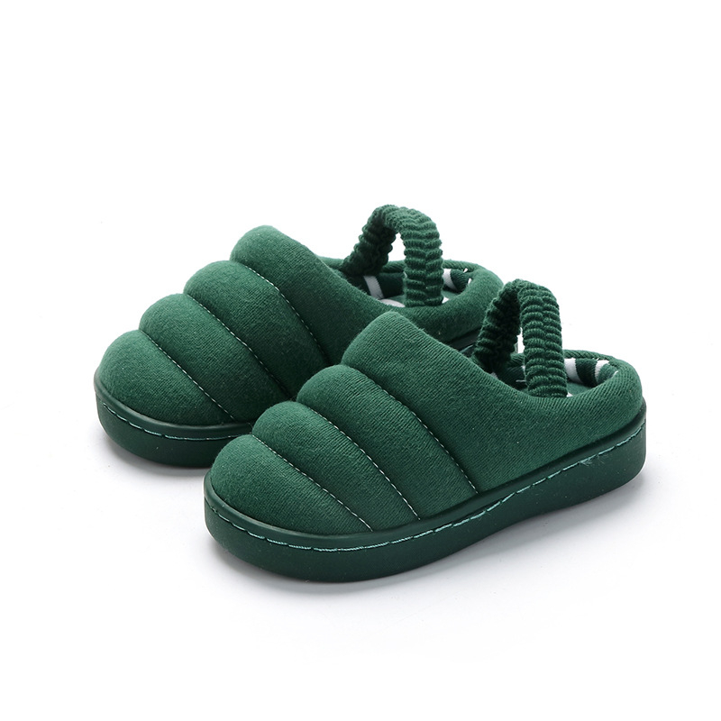 Gyerekeknek szánt pamut otthoni papucs, kötött felső rész, csúszásmentes TPR talp, melegen tart, koreai stílus, 1–12 éveseknek