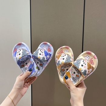 Gyerekeknek szóló rajzfilmfigurás papucs | felső PVC, talp PVC, Cartoon minta, lélegző, csúszásmentes