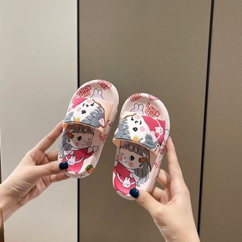 Gyerekeknek szóló rajzfilmfigurás papucs | felső PVC, talp PVC, Cartoon minta, lélegző, csúszásmentes
