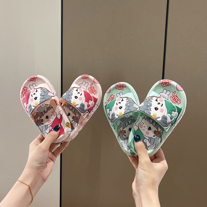 Gyerekeknek szóló rajzfilmfigurás papucs | felső PVC, talp PVC, Cartoon minta, lélegző, csúszásmentes