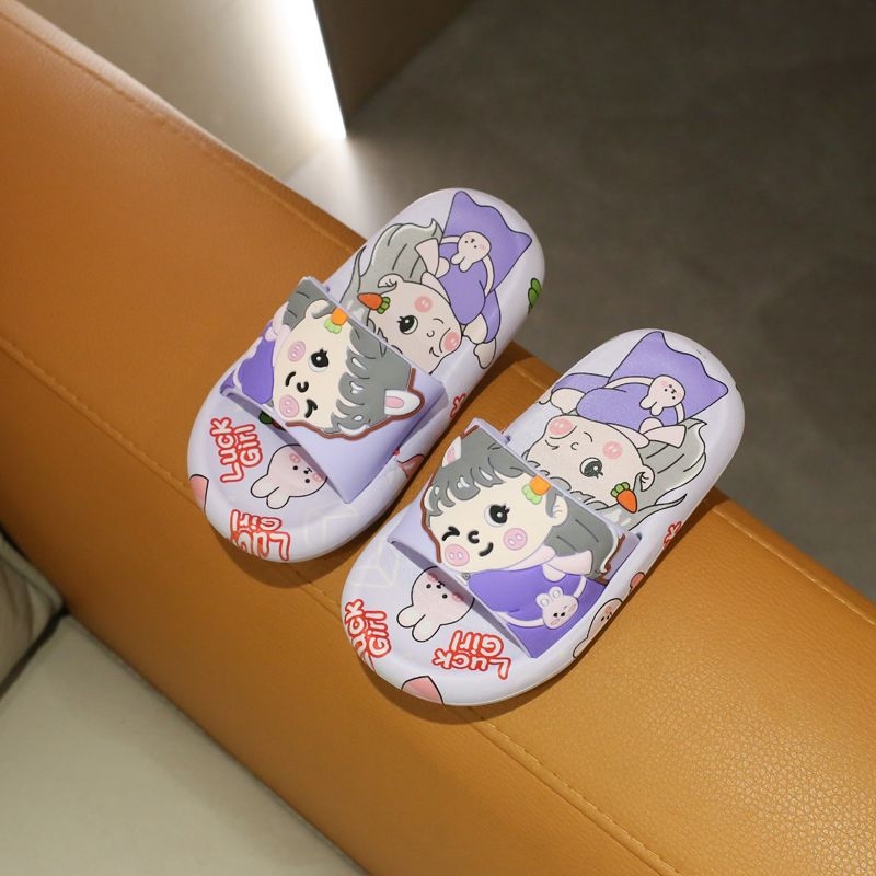 Gyerekeknek szóló rajzfilmfigurás papucs | felső PVC, talp PVC, Cartoon minta, lélegző, csúszásmentes