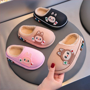 Dječje pamučne papuče, tople za jesen i zimu, unisex, slip-on, protuklizna potplata