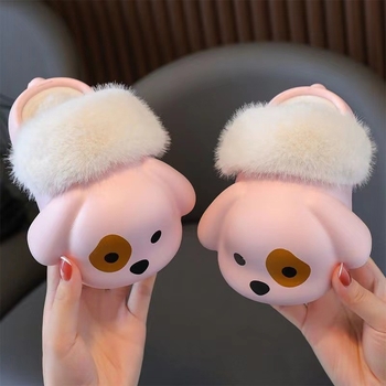 Papuci de interior pentru copii, din bumbac, Kepima, cu imprimeu desen animat, unisex, talpă EVA și căptușeală velur moale, pentru copii 4–16 ani