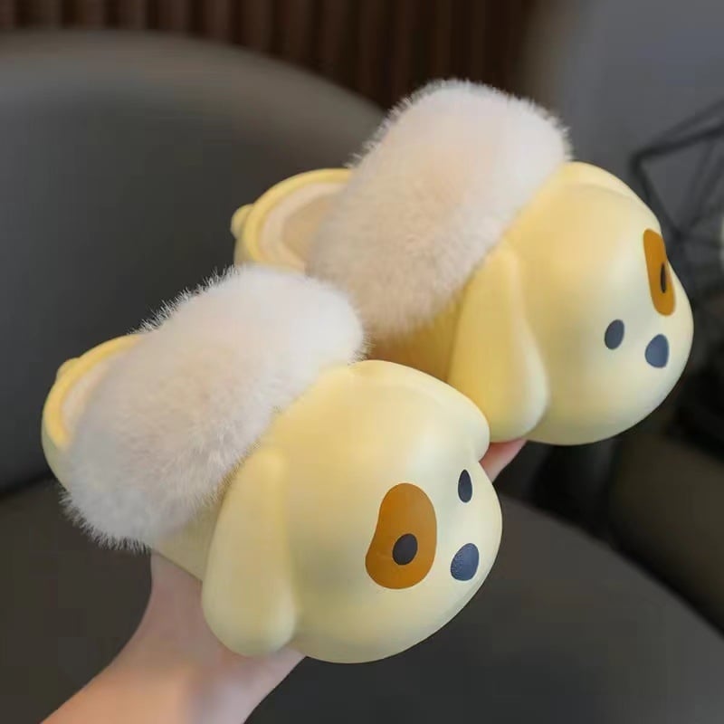 Papuci de interior pentru copii, din bumbac, Kepima, cu imprimeu desen animat, unisex, talpă EVA și căptușeală velur moale, pentru copii 4–16 ani