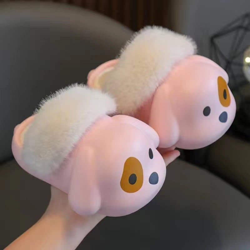 Papuci de interior pentru copii, din bumbac, Kepima, cu imprimeu desen animat, unisex, talpă EVA și căptușeală velur moale, pentru copii 4–16 ani