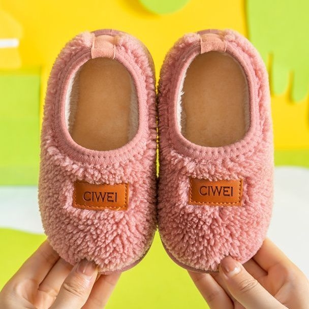 Papuci de casă din bumbac pentru copii 1-3 ani, unisex, interior iarna, talpă EVA antiderapant, imprimeu desen animat