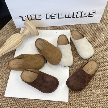 Papuci slip-on unisex pentru copii, stil coreean, velur (7–16 ani, suprafața: velur, talpă: cauciuc, stil: coreean, sezon: primăvară și toamnă 2025)