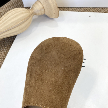 Papuci slip-on unisex pentru copii, stil coreean, velur (7–16 ani, suprafața: velur, talpă: cauciuc, stil: coreean, sezon: primăvară și toamnă 2025)