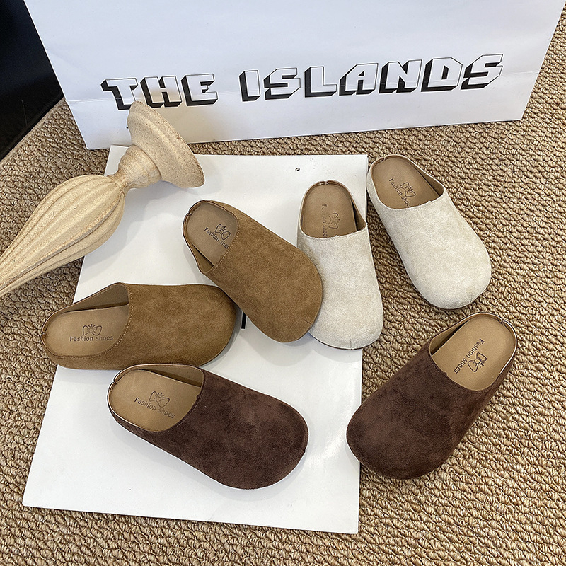 Papuci slip-on unisex pentru copii, stil coreean, velur (7–16 ani, suprafața: velur, talpă: cauciuc, stil: coreean, sezon: primăvară și toamnă 2025)