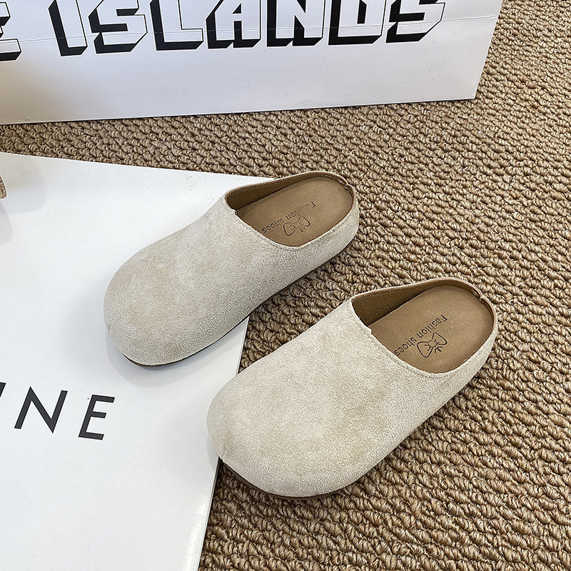 Papuci slip-on unisex pentru copii, stil coreean, velur (7–16 ani, suprafața: velur, talpă: cauciuc, stil: coreean, sezon: primăvară și toamnă 2025)