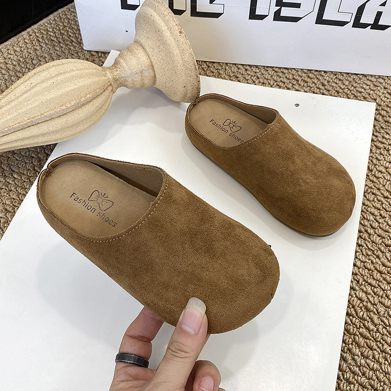 Papuci slip-on unisex pentru copii, stil coreean, velur (7–16 ani, suprafața: velur, talpă: cauciuc, stil: coreean, sezon: primăvară și toamnă 2025)