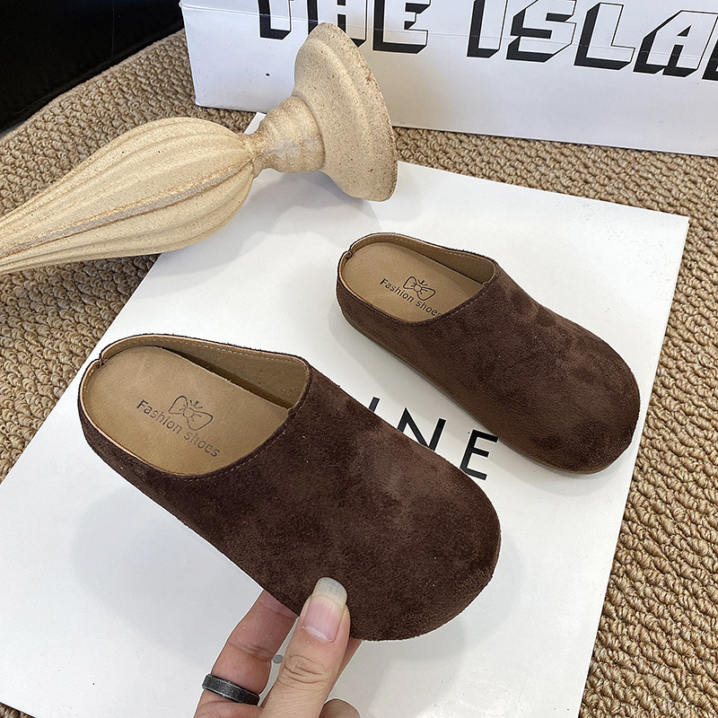 Papuci slip-on unisex pentru copii, stil coreean, velur (7–16 ani, suprafața: velur, talpă: cauciuc, stil: coreean, sezon: primăvară și toamnă 2025)