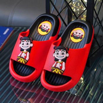 Papuci de interior pentru copii, cu imprimeu desen animat, pentru vară, PVC – partea superioară și talpa, antiderapante, pentru 1–3 și 4–6 ani