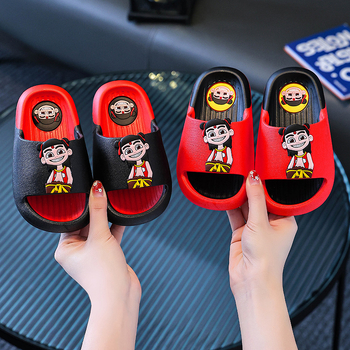 Papuci de interior pentru copii, cu imprimeu desen animat, pentru vară, PVC – partea superioară și talpa, antiderapante, pentru 1–3 și 4–6 ani