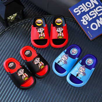 Papuci de interior pentru copii, cu imprimeu desen animat, pentru vară, PVC – partea superioară și talpa, antiderapante, pentru 1–3 și 4–6 ani