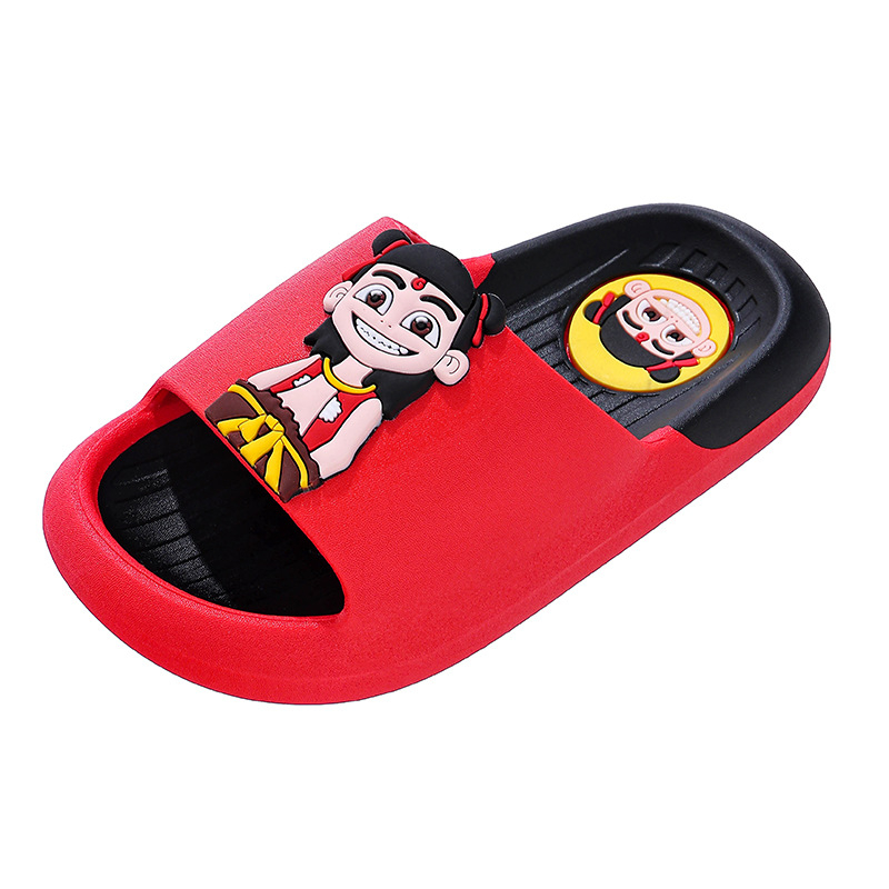 Papuci de interior pentru copii, cu imprimeu desen animat, pentru vară, PVC – partea superioară și talpa, antiderapante, pentru 1–3 și 4–6 ani