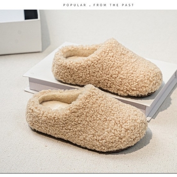 Papuci de copii, stil coreean, căptușeală din lână de miel, partea superioară velur, talpă din cauciuc, iarnă 2025
