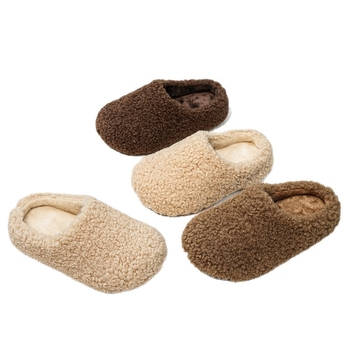 Papuci de copii, stil coreean, căptușeală din lână de miel, partea superioară velur, talpă din cauciuc, iarnă 2025
