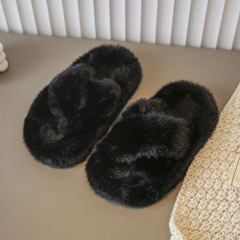 Lányoknak szóló szőrös papucs - 1–16 éves korig, Felsőrész: műszőrme, Talp: PVC, Vastagság: normál, ősz 2025