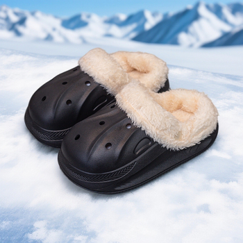 Papuci de casă pentru copii, iarnă, EVA, unisex, pentru copii 4–16 ani, căptuți cu fleece, impermeabili, culoare solidă