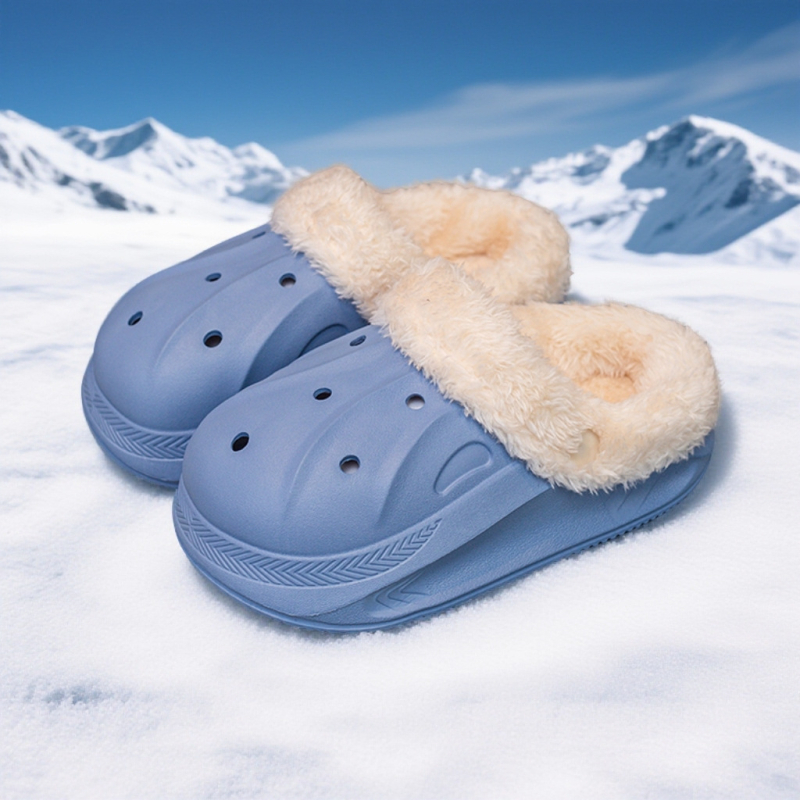 Papuci de casă pentru copii, iarnă, EVA, unisex, pentru copii 4–16 ani, căptuți cu fleece, impermeabili, culoare solidă