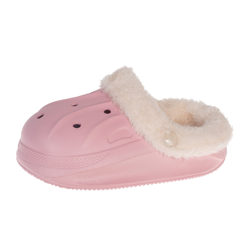 Papuci de casă pentru copii, iarnă, EVA, unisex, pentru copii 4–16 ani, căptuți cu fleece, impermeabili, culoare solidă