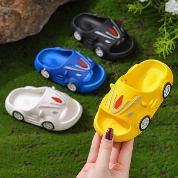 Dječje papuče s protukliznim đonom, automobil tema, unutarnja uporaba, ljeto