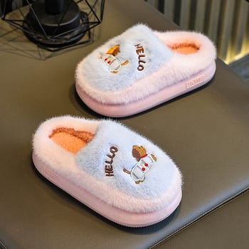 Zimske dječje pamučne papuče s crtanim motivom, protuklizne, tople, unisex za djecu 1–3 godine, stil roditelj-dijete