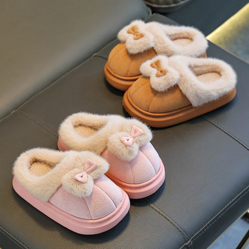 Dječje pamučne papuče za kuću, zimski model 2025, unisex, EVA potplat protiv klizanja, fleecem obloga