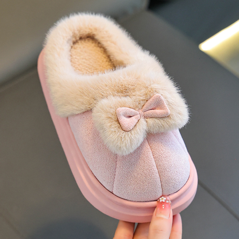 Dječje pamučne papuče za kuću, zimski model 2025, unisex, EVA potplat protiv klizanja, fleecem obloga