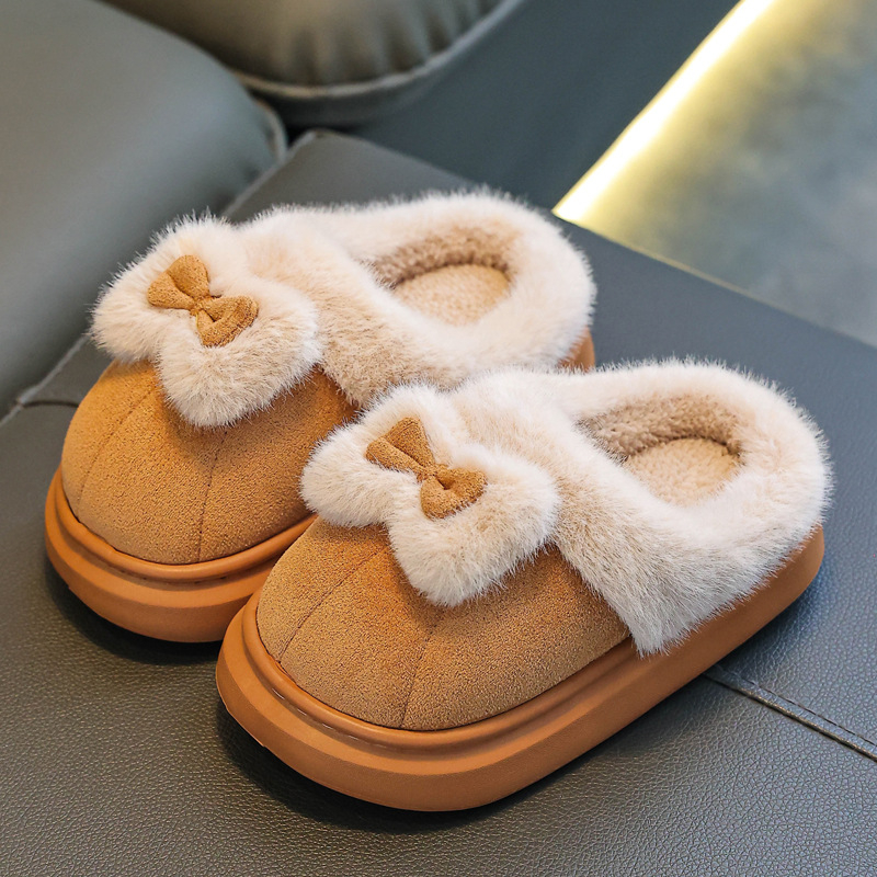 Dječje pamučne papuče za kuću, zimski model 2025, unisex, EVA potplat protiv klizanja, fleecem obloga