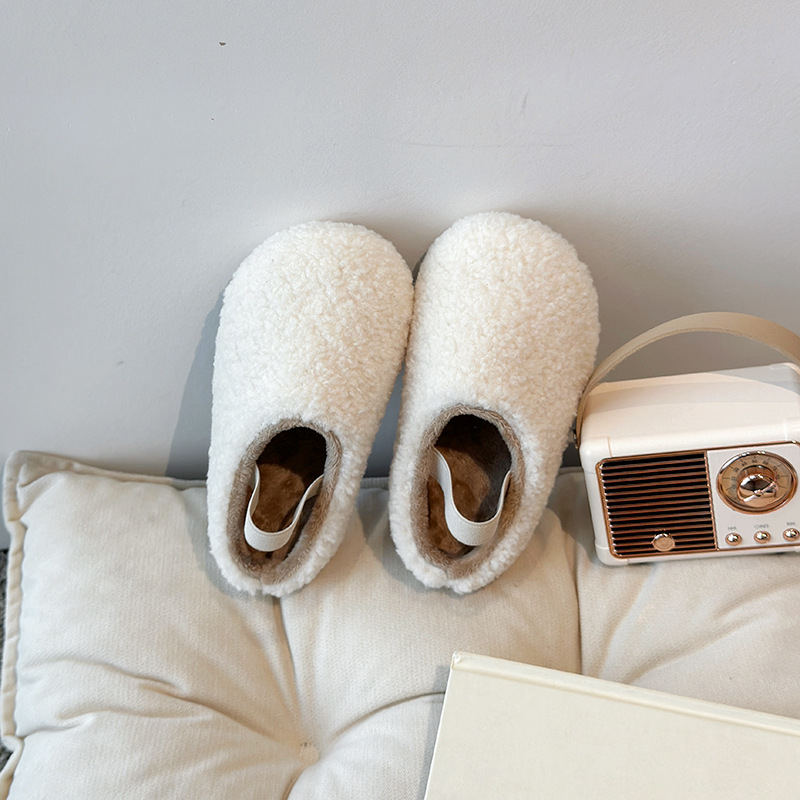 Dječje pamučne papuče s fleec podstavom, slip-on, zimska toplina, unisex
