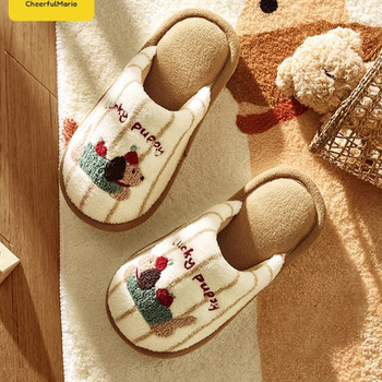 Gyerek pamut papucsok (fleece bélés; kötött felsőrész; EVA talp; uniszex; rajzfilm minta)